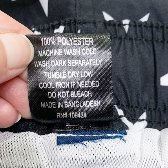 NEW Jake Austin Black & White Stars Swim Trunks Men’s XXL - Picture 6 of 6